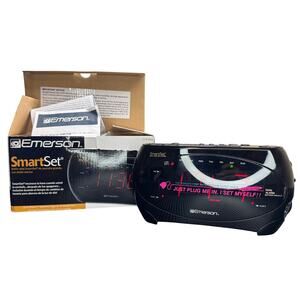 Emerson Research SmartSet Clock AM/FM Radio Model CKS-2862 Black NEW